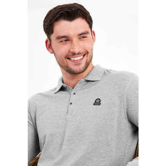 Tog 24 Grey Bander Mens Long Sleeve Polo 6 Tog 24 Grey Bander Mens Long Sleeve Polo - Image 4