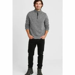 Tog 24 Grey Pearson Men's Knitlook Fleece Zipneck Fleece -Tog 24 Shop unnamed file 2958
