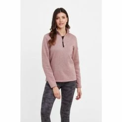 Tog 24 Tog24 Pink Pearson Womens Knitlook Zip Neck Fleece