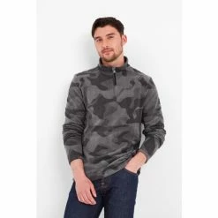 Tog 24 Grey Bleakholt Mens Camo Fleece Zip Neck