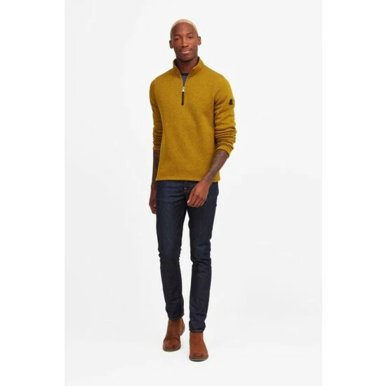 Tog 24 Tog24 Yellow Pearson Mens Knitlook Zip Neck Fleece 5 Tog 24 Tog24 Yellow Pearson Mens Knitlook Zip Neck Fleece - Image 3