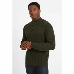 Tog 24 Samuel Mens Green Zip Neck Jumper
