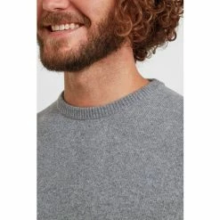 Tog 24 Tog24 Grey Jared Mens Crew Knit Jumper -Tog 24 Shop unnamed file 3679