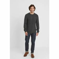 Tog 24 Mens Grey Aaron Cable Knit Jumper -Tog 24 Shop unnamed file 3757