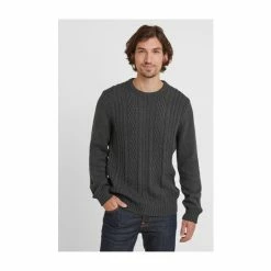 Tog 24 Mens Grey Aaron Cable Knit Jumper -Tog 24 Shop unnamed file 3758