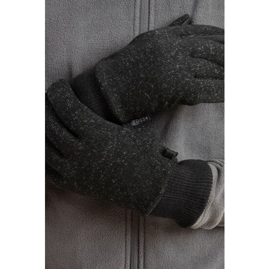 Tog 24 Black Storm Knitlook Powerstretch Gloves 4 Tog 24 Black Storm Knitlook Powerstretch Gloves - Image 2