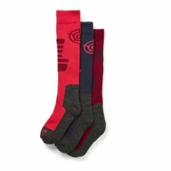 Tog 24 Red Oberau Kids Merino Ski Socks Three Pack