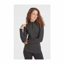 Tog 24 Womens Grey Nevis Merino Zip Neck Base Layer Top