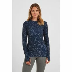 Tog 24 Womens Blue Snowdon Thermal Spot Crewneck Base Layer