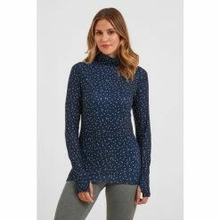 Tog 24 Womens Blue Snowdon Thermal Spot Rollneck Base Layer