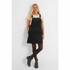 Tog 24 TOG24 Womens Black Bridget Corduroy Pinafore Dress