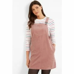 Tog 24 Womens Pink Bridget Corduroy Pinafore Dress
